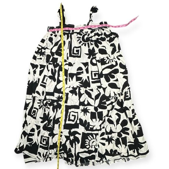 ABEL THE LABEL Women’s Black White Abstract Tiered Sundress Size Medium - Picture 7 of 8